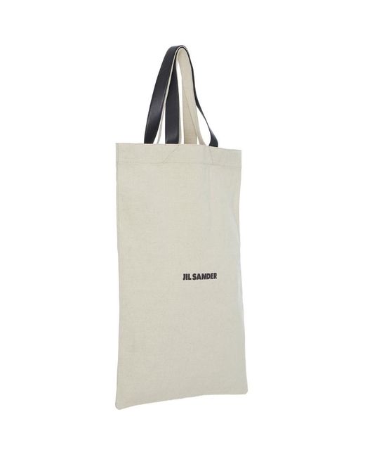 Jil Sander White Large Flat Shopper Tote