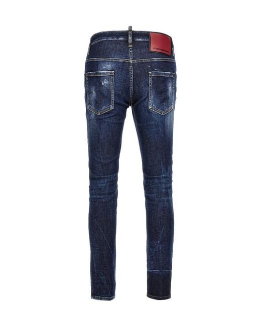 DSquared² Blue Super Twinky Logo Patch Jeans for men