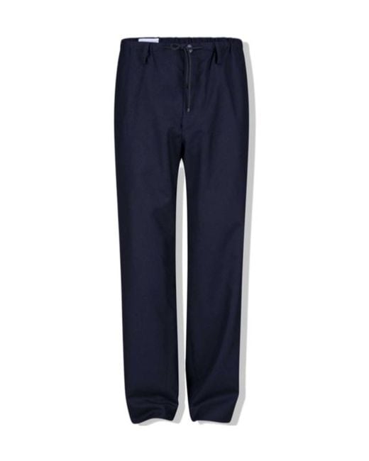 Dries Van Noten Blue Straight Leg Trousers for men