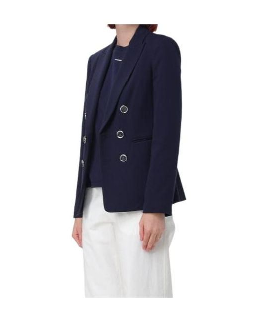 Pinko Blue Full Milano-Knit Blazer