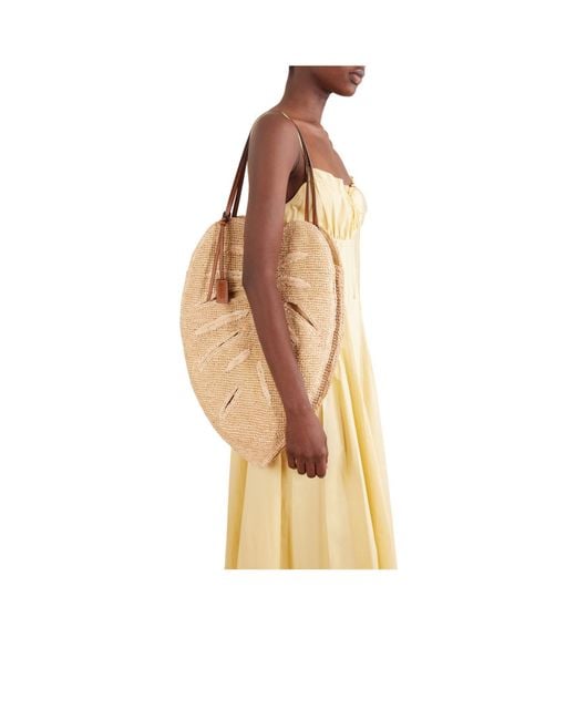 Staud White Light Heart-Shaped Straw Bag