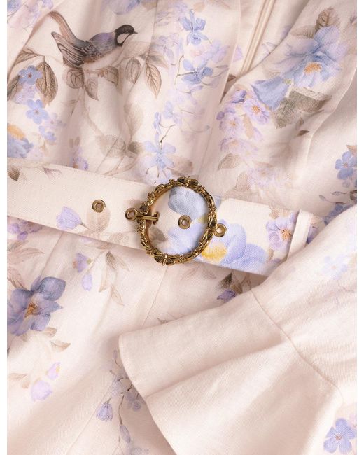 Zimmermann Pink Luna Plunge Mini Dress