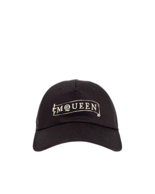 McQueen Black Logo Embroidered Baseball Cap