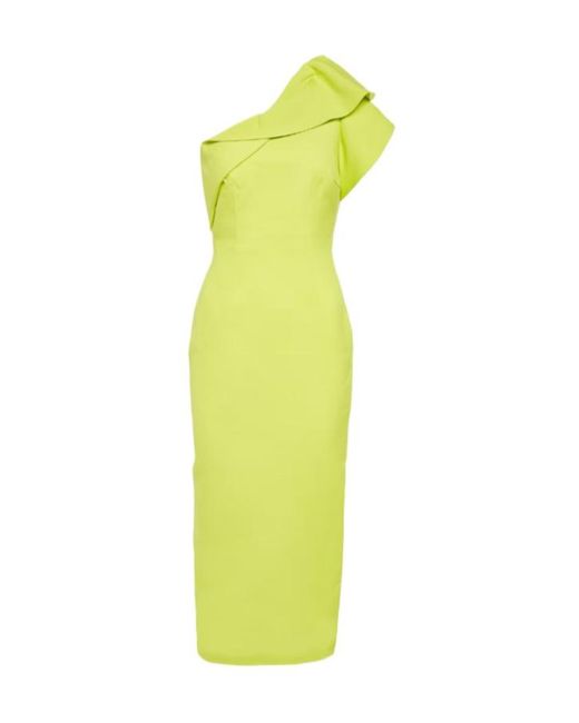Roland Mouret Yellow One Shoulder Dress