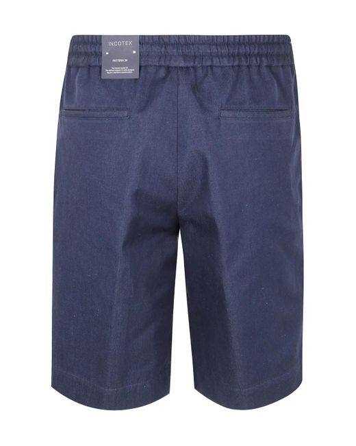 Incotex Blue Drawstring-Waist Shorts for men
