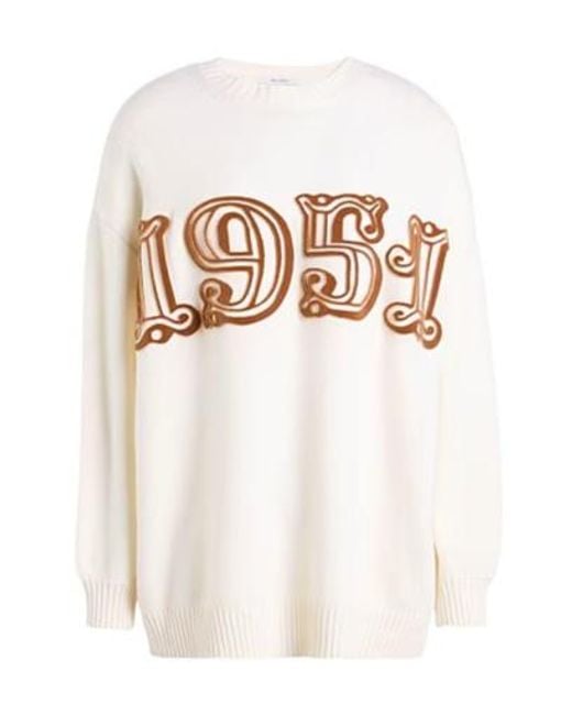 Max Mara White Minimal Knit Sweater