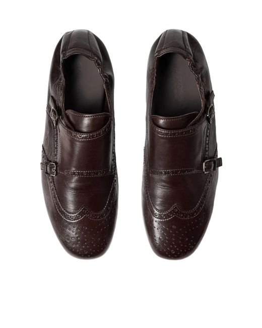 Scarosso Brown Johnny Monk-Strap Shoes for men