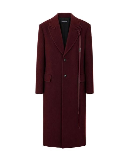 Ann Demeulemeester Red Aldina Strap-Detailed Long Coat