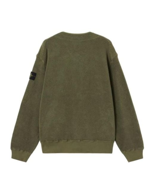 Stone Island Green Patch Pocket Cardigan for men