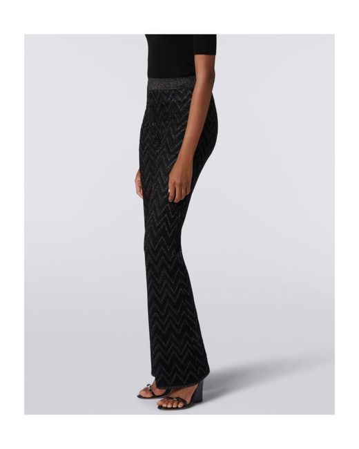 Missoni Black Zigzag Wide-Leg Trousers