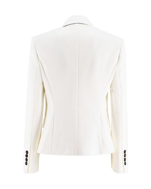 Brunello Cucinelli White Single-Breasted Cotton-Blend Blazer