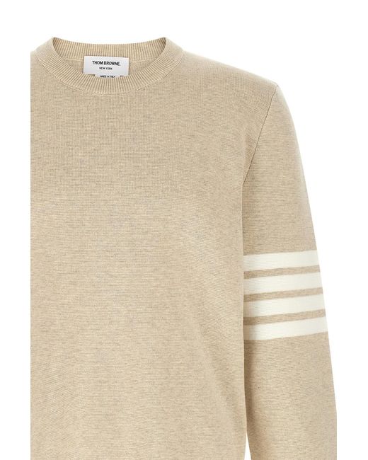 Thom Browne Natural Bar Milan Stitch Knitted Sweater for men