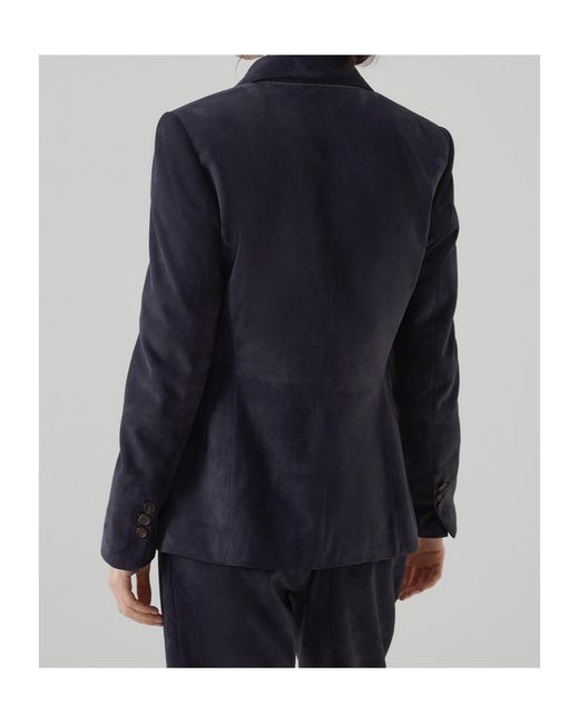Brunello Cucinelli Blue Vintage Effect Blazer