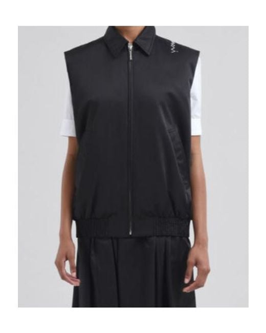 Marni Black Collared Zip-Up Vest