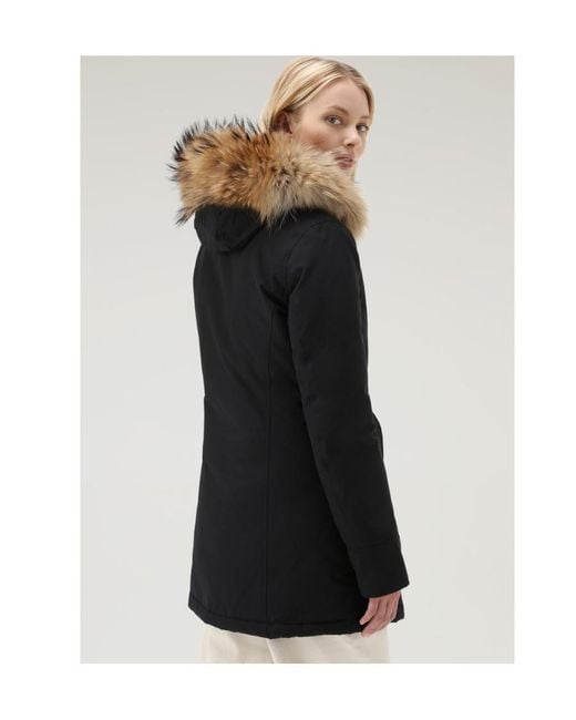 Woolrich Blue Arctic Fur-Trimmed Hooded Parka
