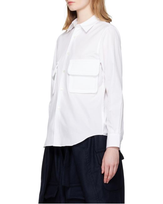 Comme des Garçons White Long-Sleeved Shirt