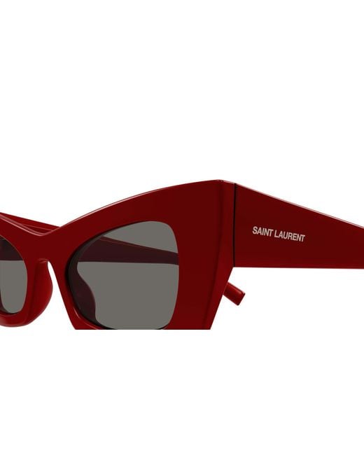 Saint Laurent Red Eyewear Rectangle-Frame Sunglasses