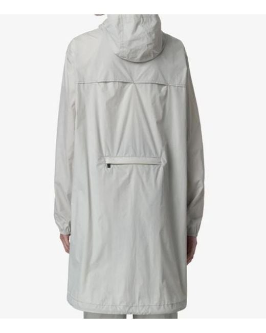 K-Way White Long Waterproof Jacket