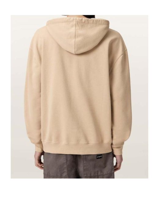 AllSaints Natural Xander Long Sleeve Cotton Hoodie for men