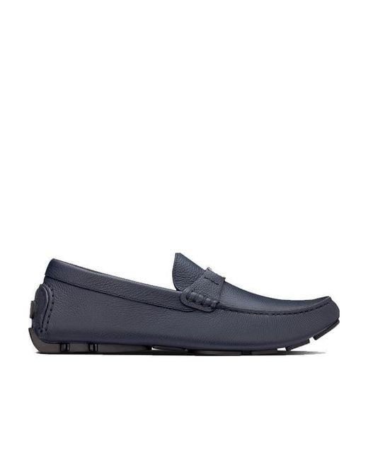 Dior Blue Homme Logo Plaque Loafers for men