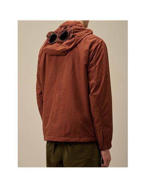 C P Company Brown Flatt Goggle Overshirt for men