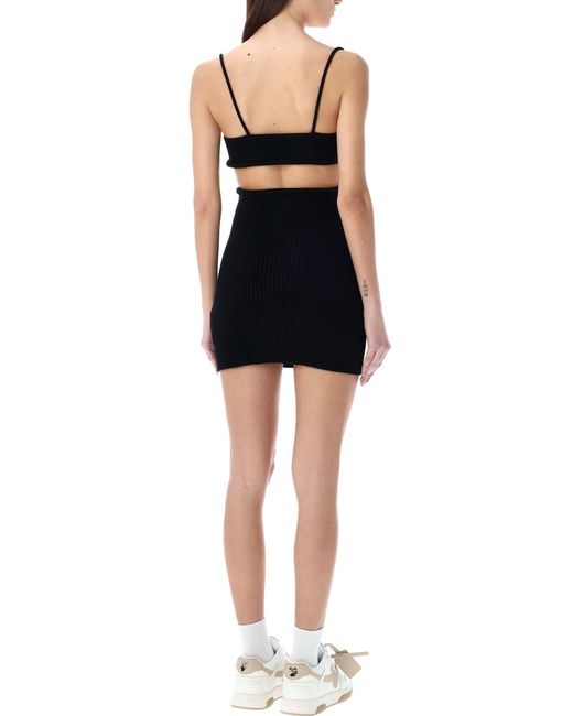 Off-White c/o Virgil Abloh Black Cut-Out Detailed Sleeveless Mini Dress