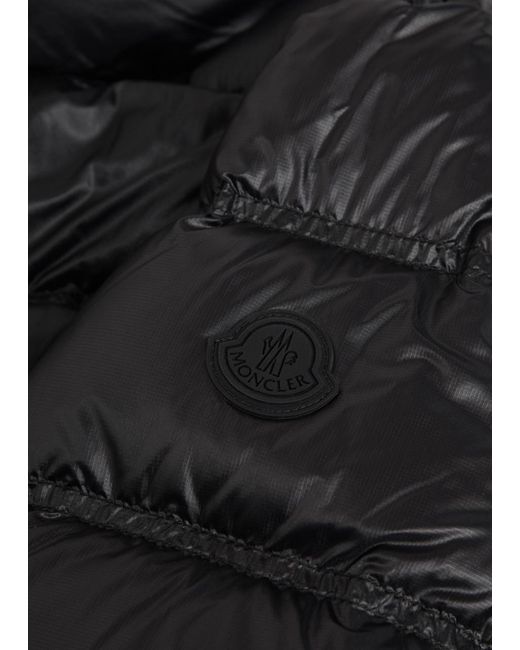 Moncler Black Hooded Padded Nylon Jacket for men