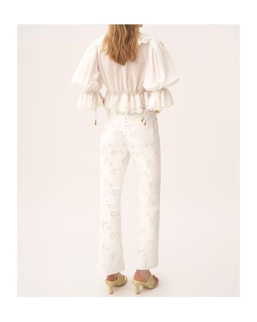 Chloé White Chloé Ruffled Lace Top
