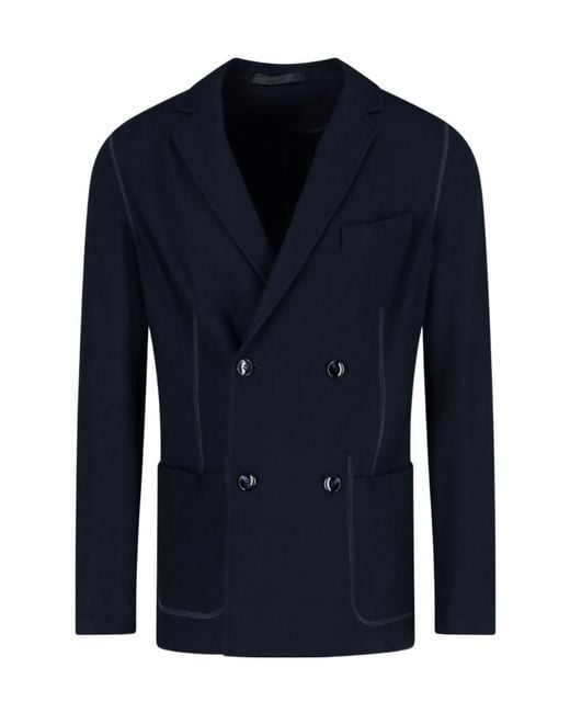 Giorgio Armani Blue Double Breasted Jacket for men