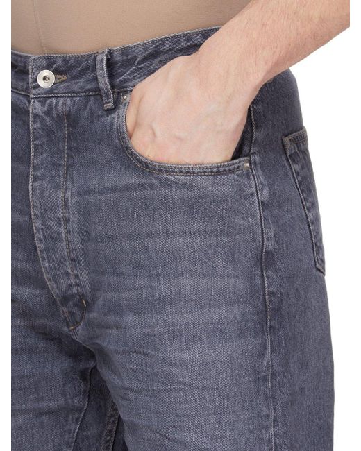 Rick Owens Blue Buttoned Straight-Leg Jeans for men