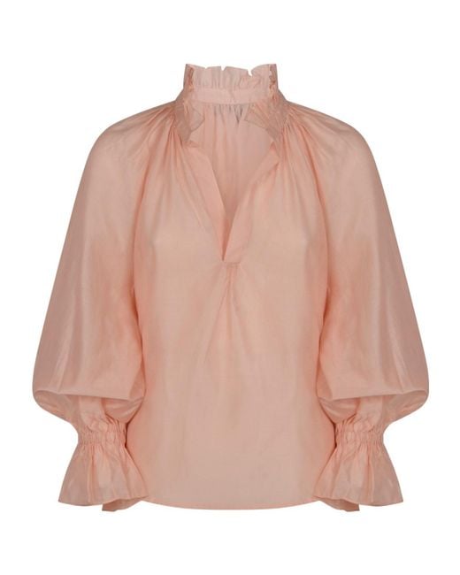 Polo Ralph Lauren Pink Ruffled Long-Sleeves Blouse