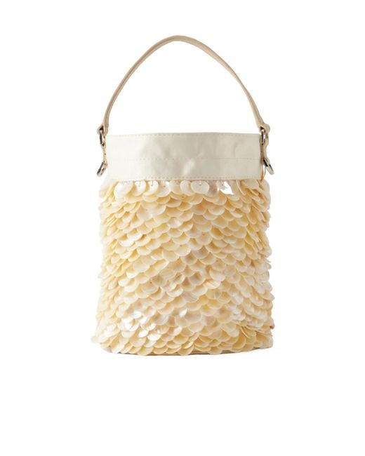 Staud Natural Lila Mini Embellished Shoulder Bag