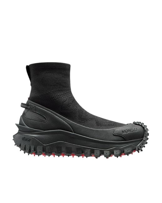 Moncler Black Trailgrip Knit High Top Sneakers