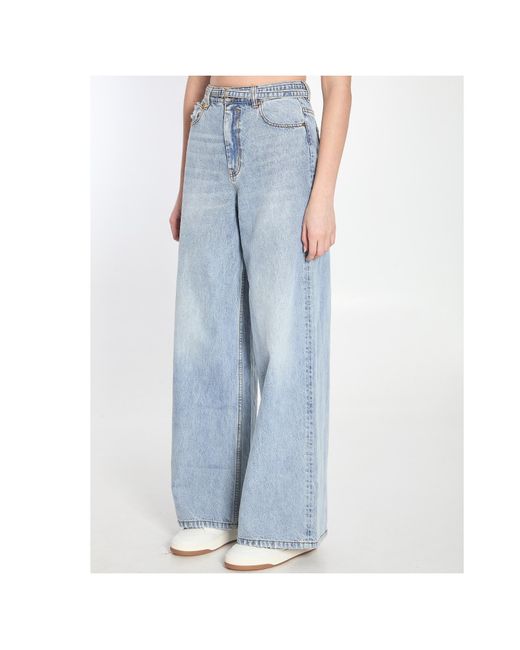 Zimmermann Blue Illuminate Relaxed Flare Jeans