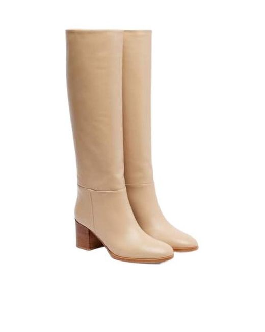 Gianvito Rossi White Leather Knee-High Boots