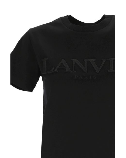 Lanvin Black Logo-Lettering Cotton T-Shirt