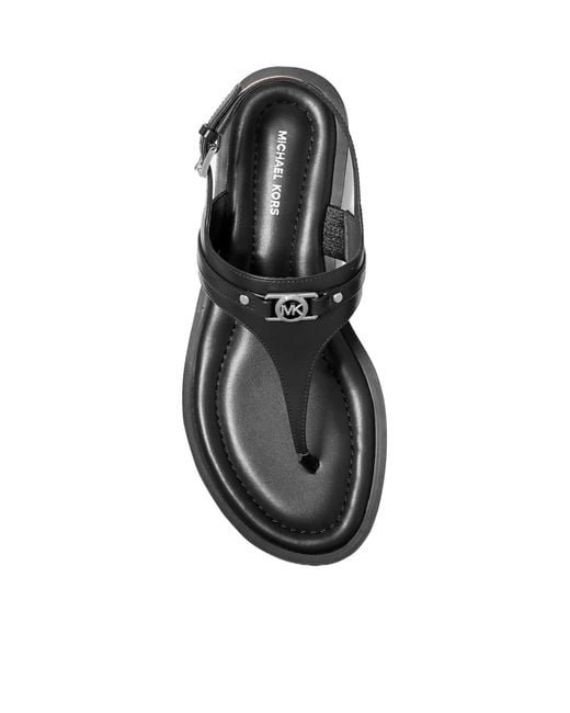 MICHAEL Michael Kors Black Mandy T-Strap Sandals
