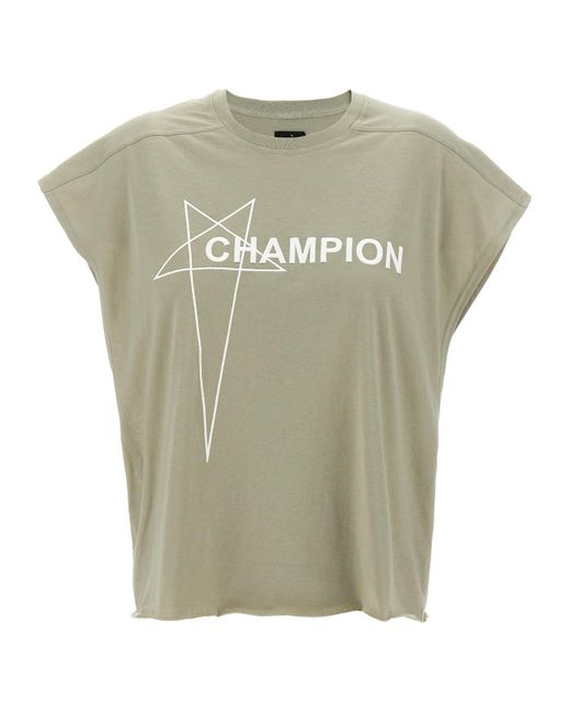 Rick Owens Green Champion X Crew Neck T-Shirt