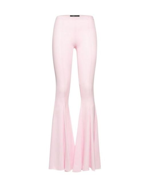 Blumarine Pink Viscose Crepe Flared Pants