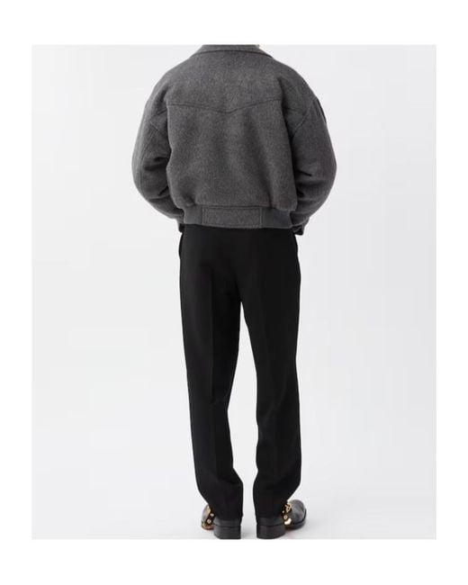 Versace Black Stretch Wool Tailored Pants for men