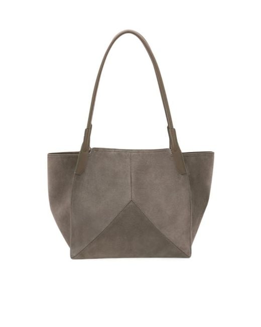 Victoria Beckham Gray Logo Printed Tote Bag