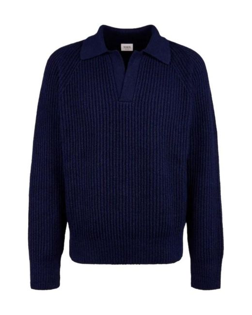 Tod's Blue Long-Sleeved Pullover for men
