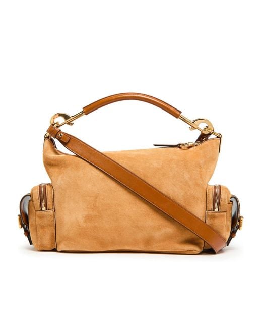 Chloé Brown Engraved Logo Camera Shoulder Bag