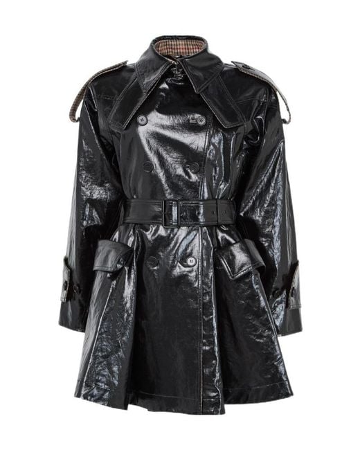 Chloé Black Coated Linen Coat