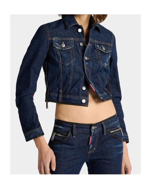 DSquared² Blue Dark Bomber Jacket