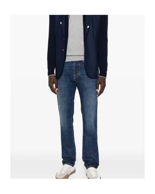 Jacob Cohen Blue Faded-Wash Jeans for men