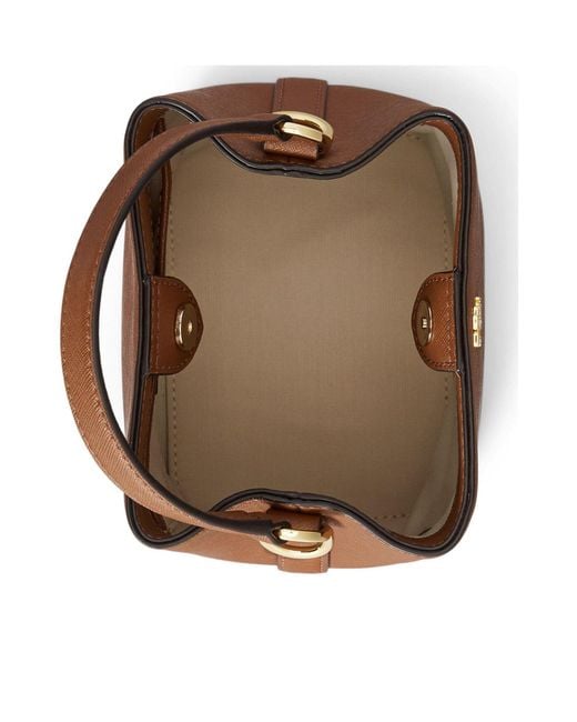 Ralph Lauren Brown Leather Mini Bucket Handbag