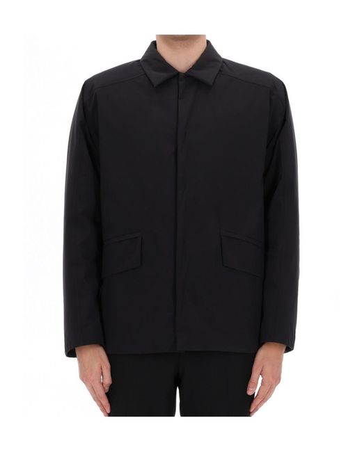Herno Blue Laminar Concealed Placket Jacket for men