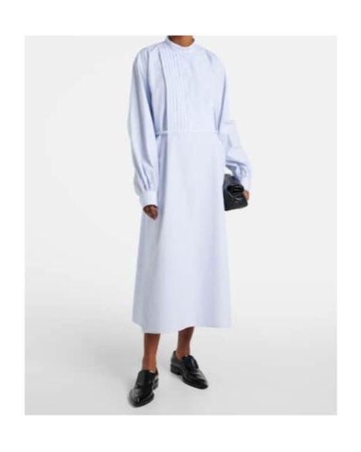 Jil Sander Blue Cotton Shirt Dress