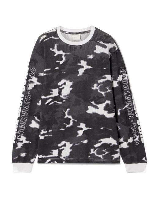 Aimé Leon Dore Black Camouflage-Print Cotton-Mesh T-Shirt
